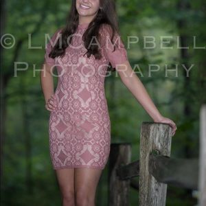 Altar’d state pink/nude lace dress